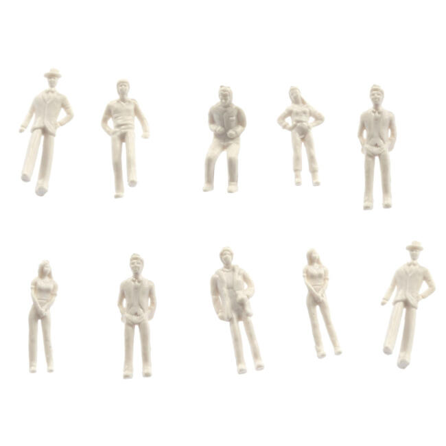 Jordania Maket Beyaz İnsan Figür 1:50 Ölçek 36 mm 10 Adet Je01-İw1050 - 1
