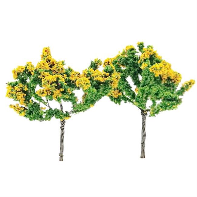 Jordania Maket 1:200 Ölçek Sarı Çiçekli Ağaç 4 cm 2 Adet N:W4070d - 1