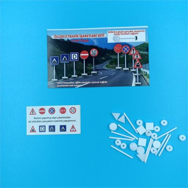 Jordania Maket 1:50 Ölçek Trafik İşaretleri Seti N:Jc04-Yol-001 - 1