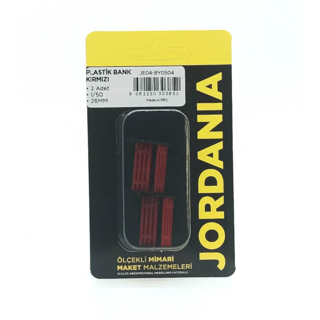 Jordania Maket Plastik Bank 1:50 Ölçek 26 mm 2'li Kırmızı - 1