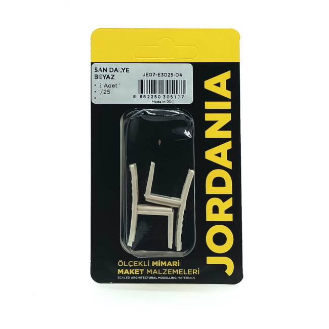 Jordania Maket Sandalye Beyaz 1:25 Ölçek 2'li JE07-E3025-04 - 1