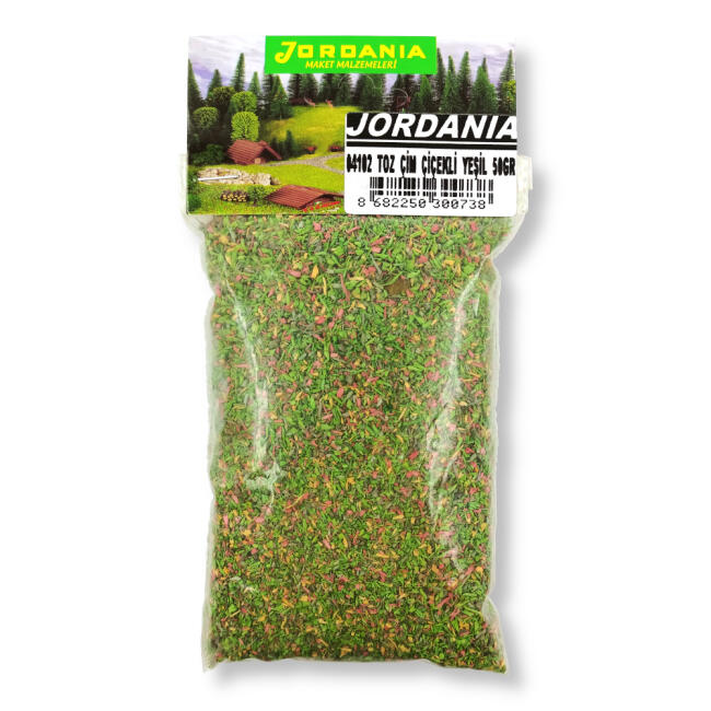 Jordania Maket Zemin Toz Çim 50 gr Çiçekli Yeşil 04102 - 1