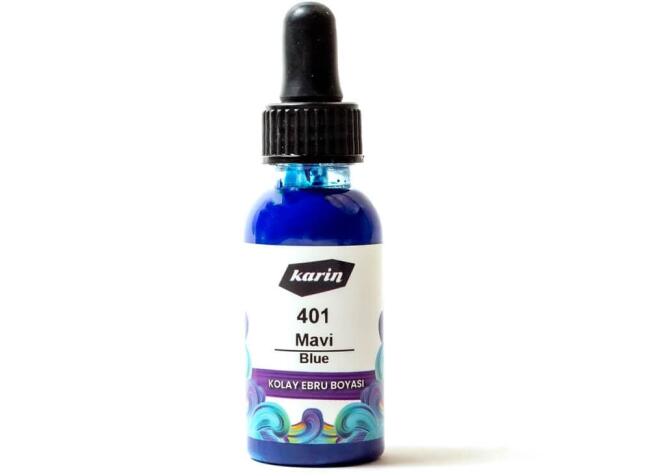 Karin Kolay Ebru Boyası 30 ml Mavi 401 - 1