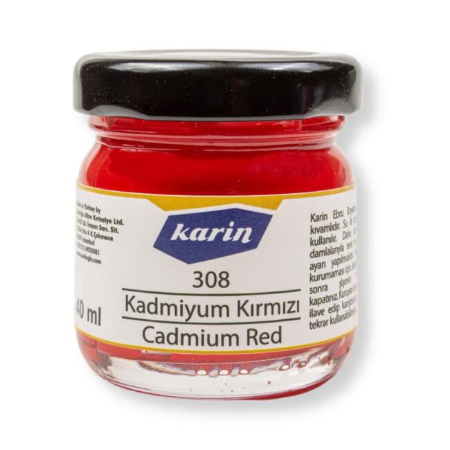 Karin Ebru Boyası 40 ml Cadmium Kırmızı 308 - 1