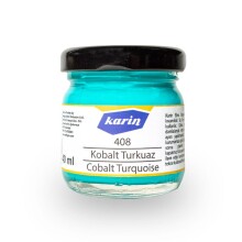 Karin Ebru Boyası 40 ml S:408 Kobalt Turkuaz - KARİN