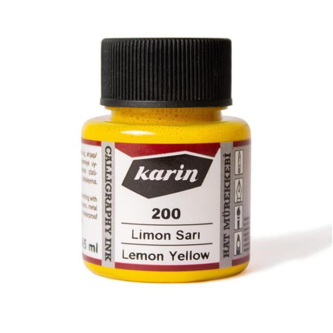 Karin Hat Mürekkebi 45 ml Limon Sarı 200 - 1