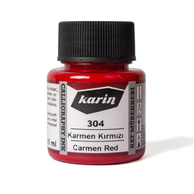 Karin Hat Mürekkebi 45Ml N:304 Karmen Kırmızı - 1