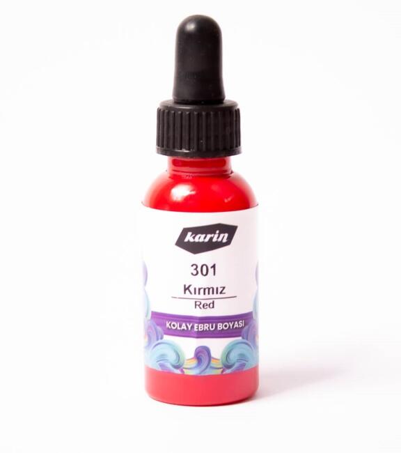 Karin Kolay Ebru Boyası 30 ml Kırmızı 301 - 1