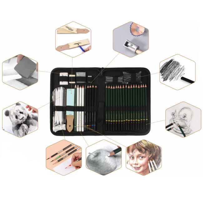 Keep Smiling Karakalem Eskiz Seti 42 Parça SMTZ-0042 - 3