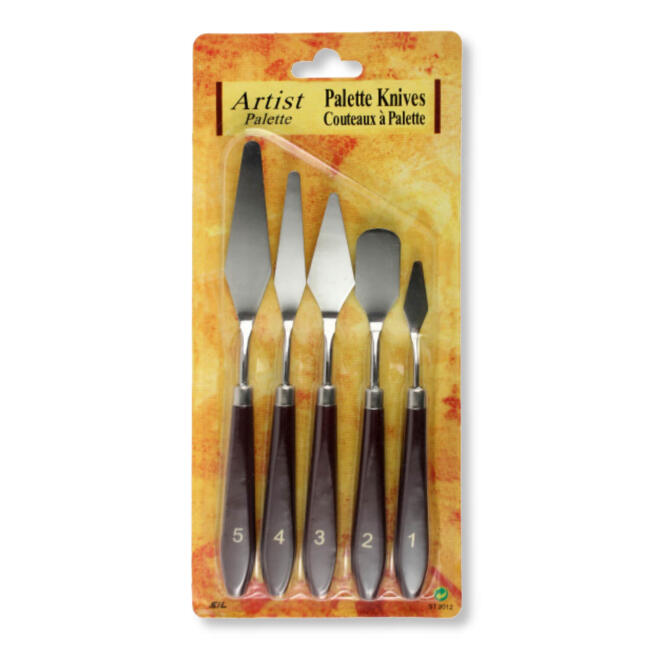 Keep Smiling Plastik Saplı Metal Spatula - Palet Bıçağı Seti 5'li 93AB - 1