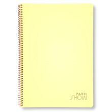 Keskin Color Pastel Show Sarı Spiralli Çizgili Defter A4 72 Yaprak 324411-99 - Keskin Color