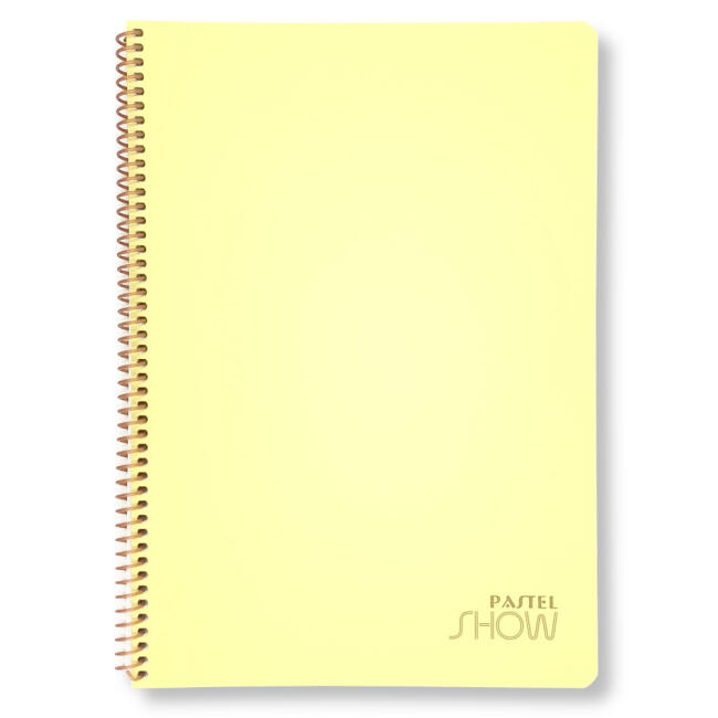 Keskin Color Pastel Show Sarı Spiralli Çizgili Defter A4 72 Yaprak 324411-99 - 1
