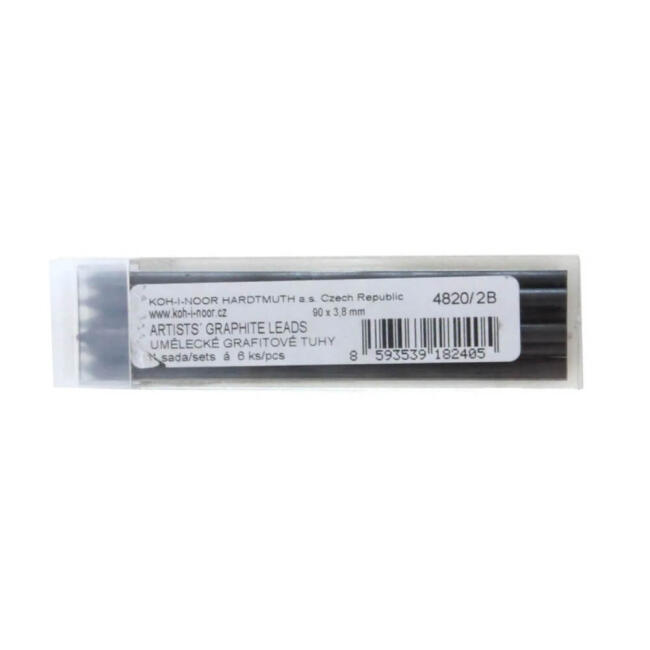 Koh i Noor Graphite Portmin Yedek Uç 3.8 mm 9 cm 2B 6'lı 4820 - 1