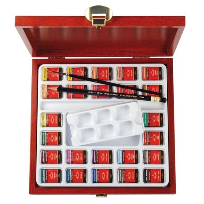 Koh-i-Noor Modeluz Ahşap Kutu Tablet Sulu Boya 24’lü Set - 1
