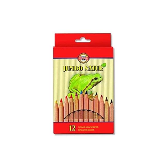 Koh-i-Noor Natur Jumbo Kuru Boya Kalemi Naturel 12’li Set - 1