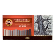 Koh-i-Noor Toison D’or Soft Pastel Boya Gri Tonları 12’li Set 8592 - Koh-i Noor