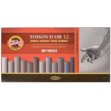 Koh-i-Noor Toison D’or Soft Pastel Boya Gri Tonları 12’li Set 8522 - Koh-i Noor