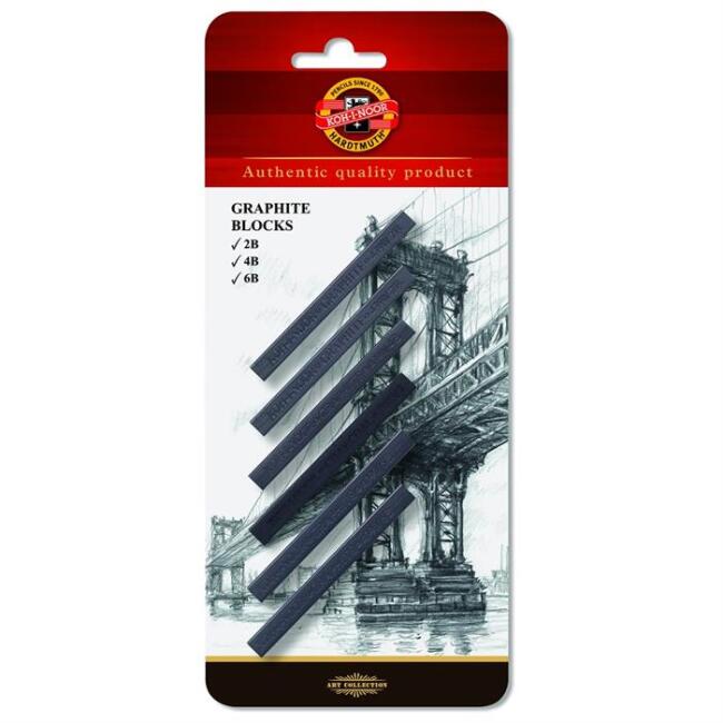 Koh-i-Noor Graphite Fuzen Kare Çubuk 6'lı Set - 2