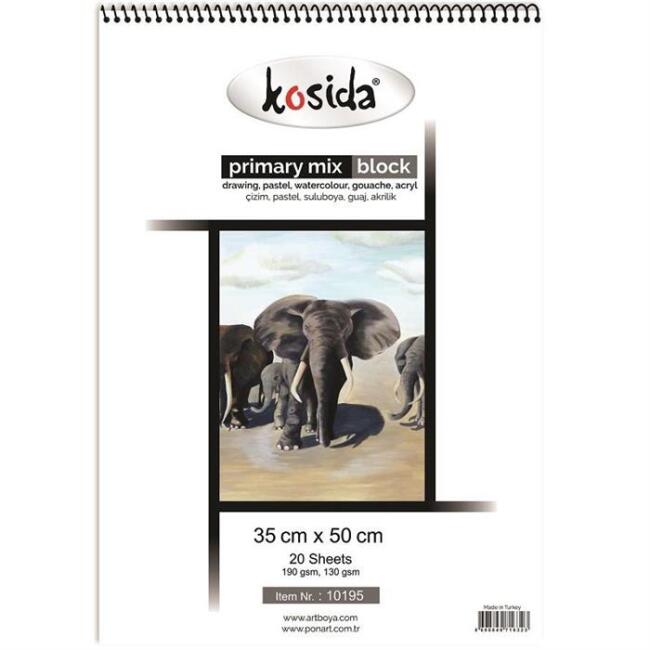 Kosida Primary Mix Çok Amaçlı Çizim Blok 35x50 cm 20 Yaprak - 1