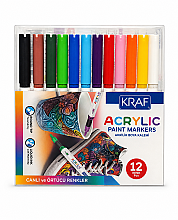 Kraf Akrilik Marker Seti 12 Renk - 1