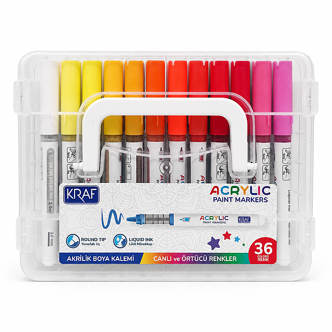 Kraf Akrilik Marker Seti 36 Renk - 1