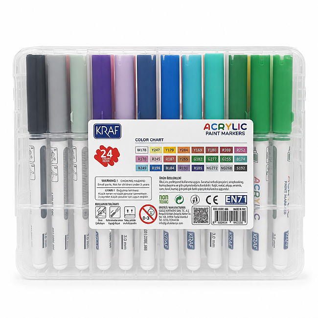 Kraf Akrilik Marker Seti 24 Renk - 2