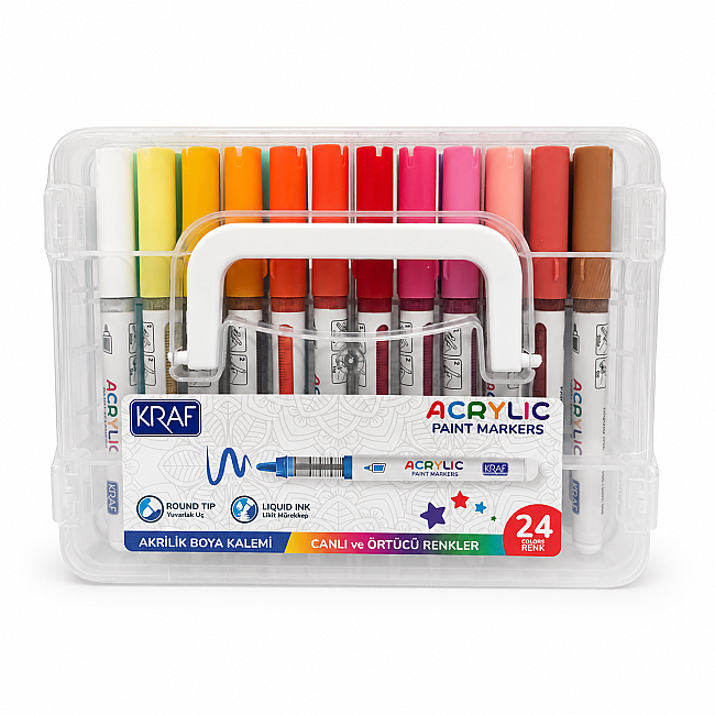 Kraf Akrilik Marker Seti 24 Renk - 1