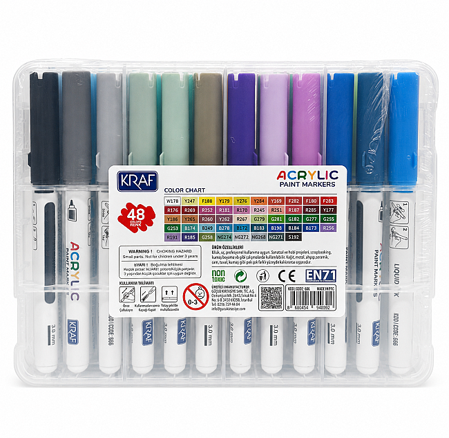 Kraf Akrilik Marker Seti 48 Renk - 2