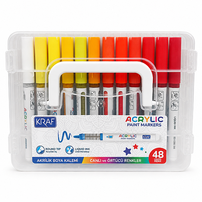 Kraf Akrilik Marker Seti 48 Renk - 1