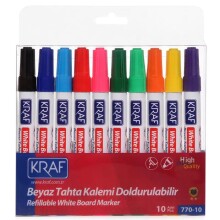 Kraf Beyaz Tahta Kalem Seti 10 Renk - Kraf