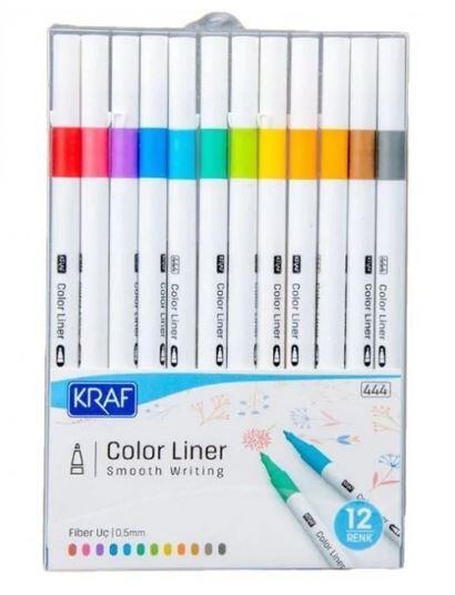 Kraf Color Liner Kalem Seti 12 Renk - 1