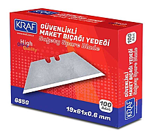 Kraf Maket Bıçağı Yedeği İş Güvenliği 10lu N:685G - 1