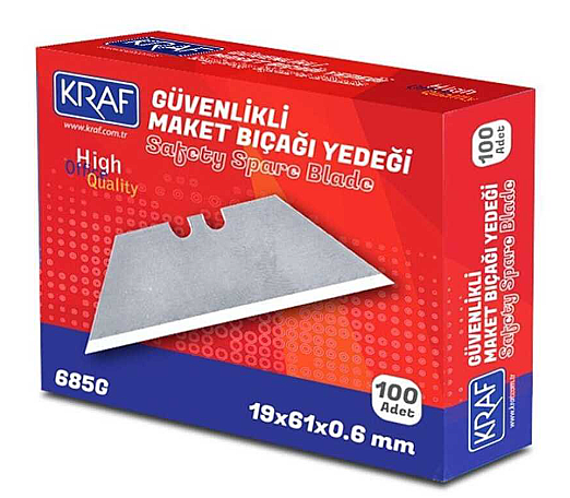 Kraf Maket Bıçağı Yedeği İş Güvenliği 10lu N:685G - 1