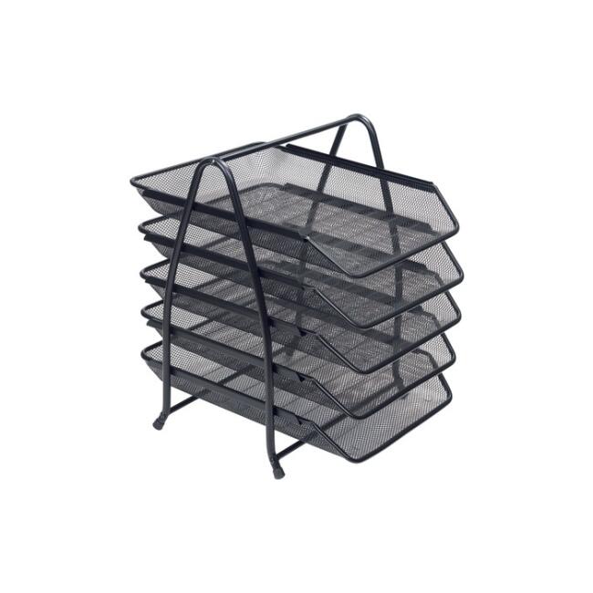 Kraf Perfore Evrak Rafı Metal 5 Katlı Siyah 420G - 1