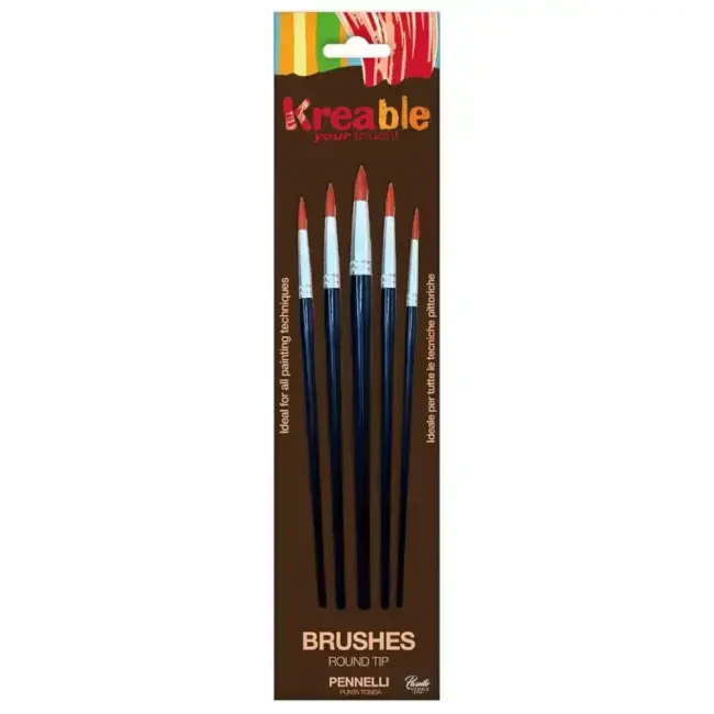 Kreable Sentetik Sivri Uç Fırça Seti 5'li 0212.000 - Kreable