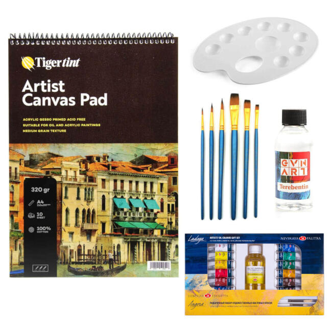 Ladoga Canvas Pad Yağlı Boya Seti 18 ml 12'li - 1