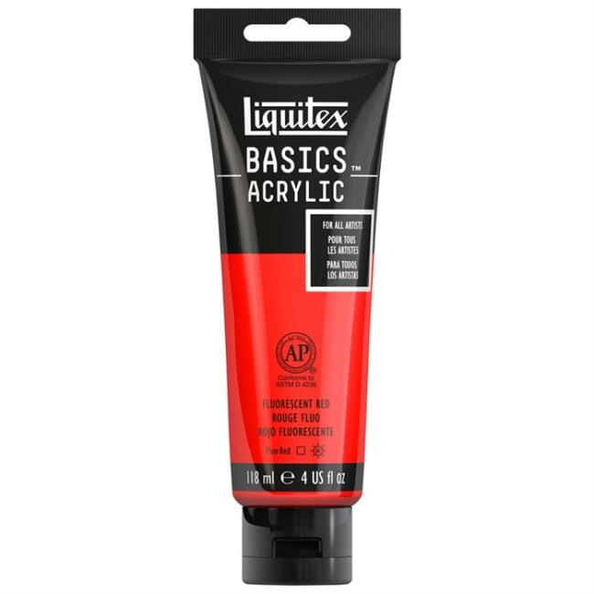 Liquitex Basics Akrilik Boya 118 ml Fluorescent Red 983 - 3