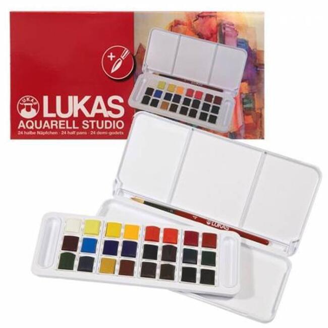 Lukas Aquarell Studio Yarım Tablet Sulu Boya 24’lü Set 6856 - 1