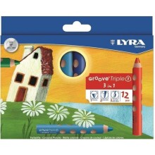Lyra Groove 3 In1 Kalın Gövde Kuru Boya Kalem 12’Li - Lyra