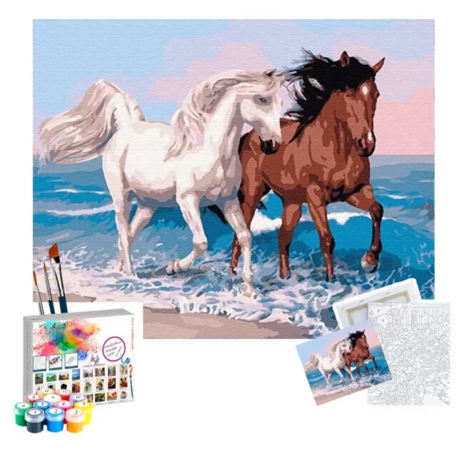 Magic Art Sayılarla Boyama Tuval 40x50 cm Atlar - MAGİC ART