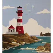 Magic Art Sayılarla Boyama Tuval 40x50 cm Deniz Feneri - 1