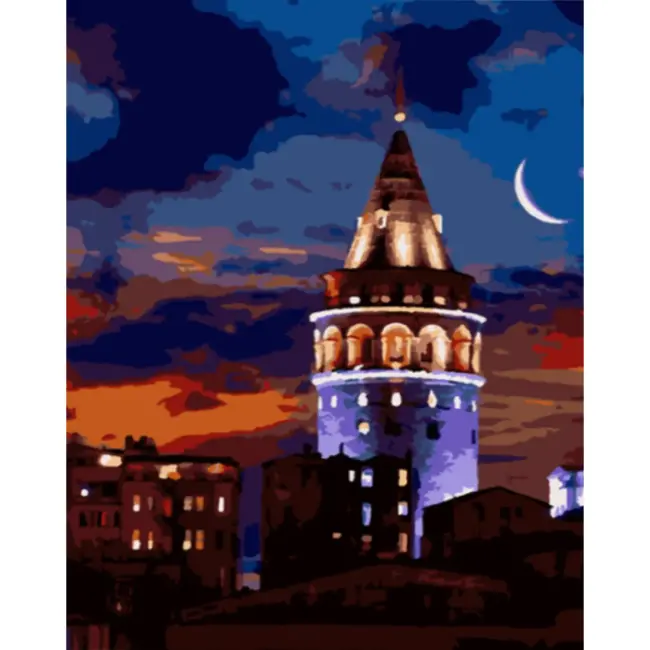 Magic Art Sayılarla Boyama Tuval 40x50 cm Galata Kulesi - 1