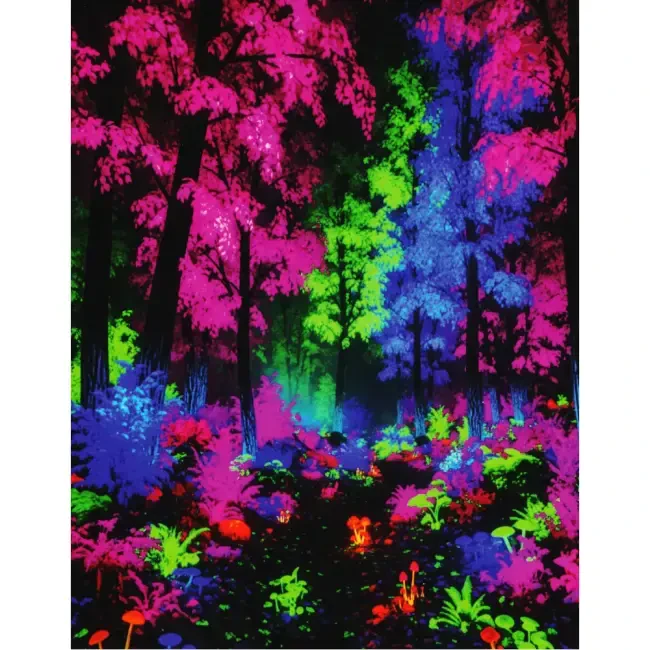 Magic Art Sayılarla Boyama Tuval 40x50 cm Neon Orman - Magic Art