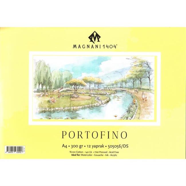 Magnani 1404 Portofino Hot Press Sulu Boya Blok 300 g A4 12 Yaprak - 1