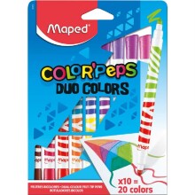 Maped Color Peps Duo Colors Çift Uçlu Keçeli Kalem 10 Kalem 20 Renk N:847010 - Maped