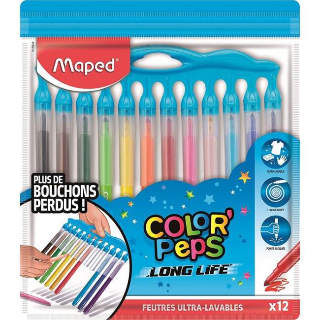 Maped Color Peps Long Life Inno Keçeli Kalem 12 Renk N:845045 - 1