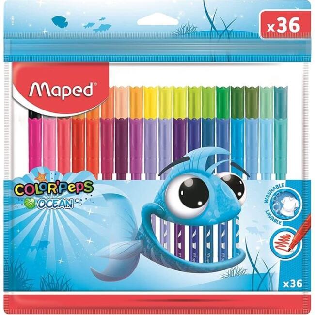 Maped Color Peps Ocean Keçeli Kalem Seti 36 Renk N:845725 - 1