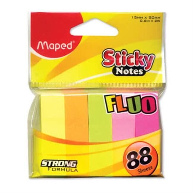 Maped Fluo Sticky Notes 15x50 mm 88 Yaprak N759010 - 1