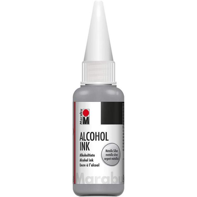 Marabu Alcohol Akrilik Mürekkep 20 ml Metallic Silver - 1