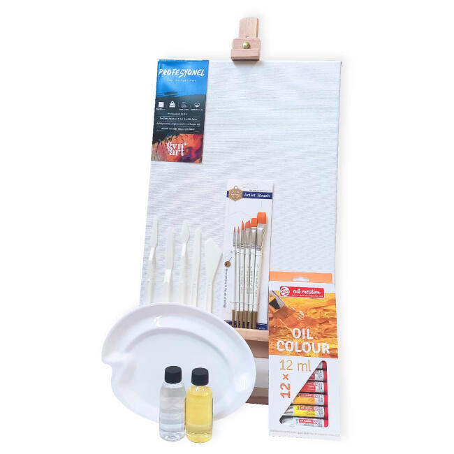 Masaüstü Yağlı Boya Seti 12 Renk - 1